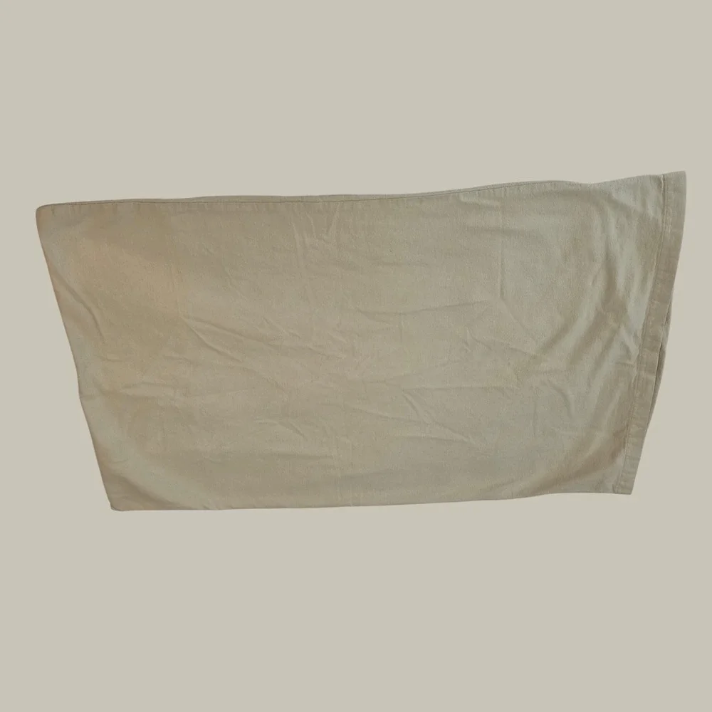 Garnet Hill Flannel Pillowcase King Size Beige 100% Cotton Germany